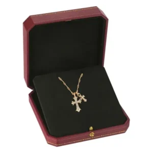 Lymphatic Magnetic Therapy Cross Design Diamond Necklace