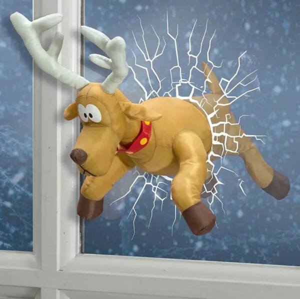Crashing Santa Window Decoration