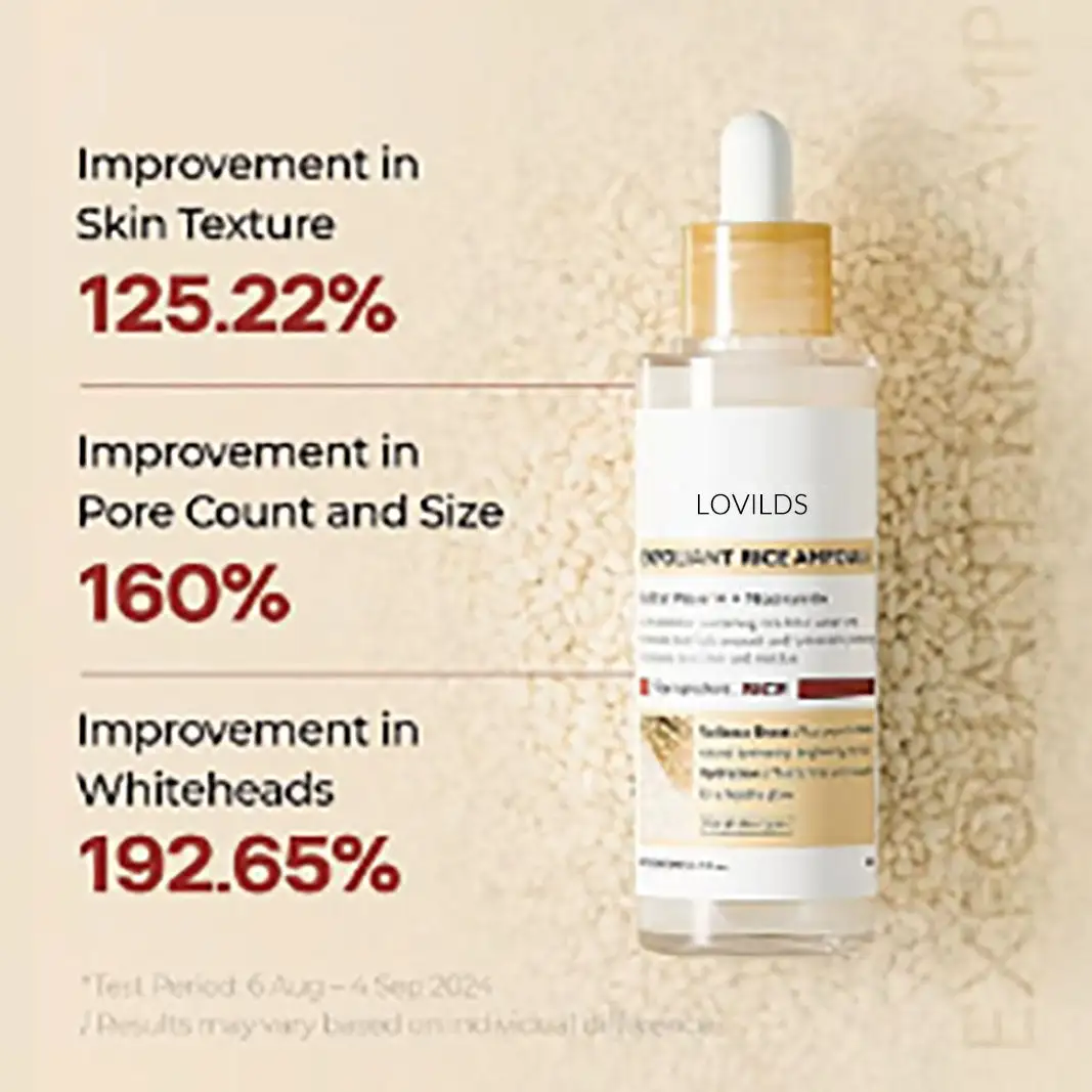 LOVILDS Glow Rice Ampoule Duo - Serums for Brightening Exfoliating and Moisturizing - Image 8