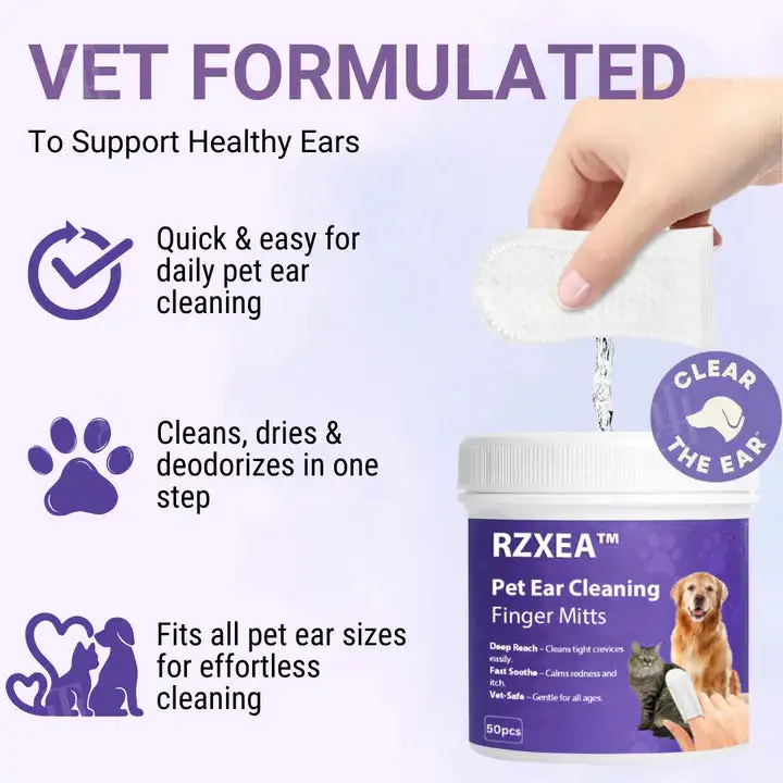 Pet Ear Cleaning Finger Mitts - Image 4