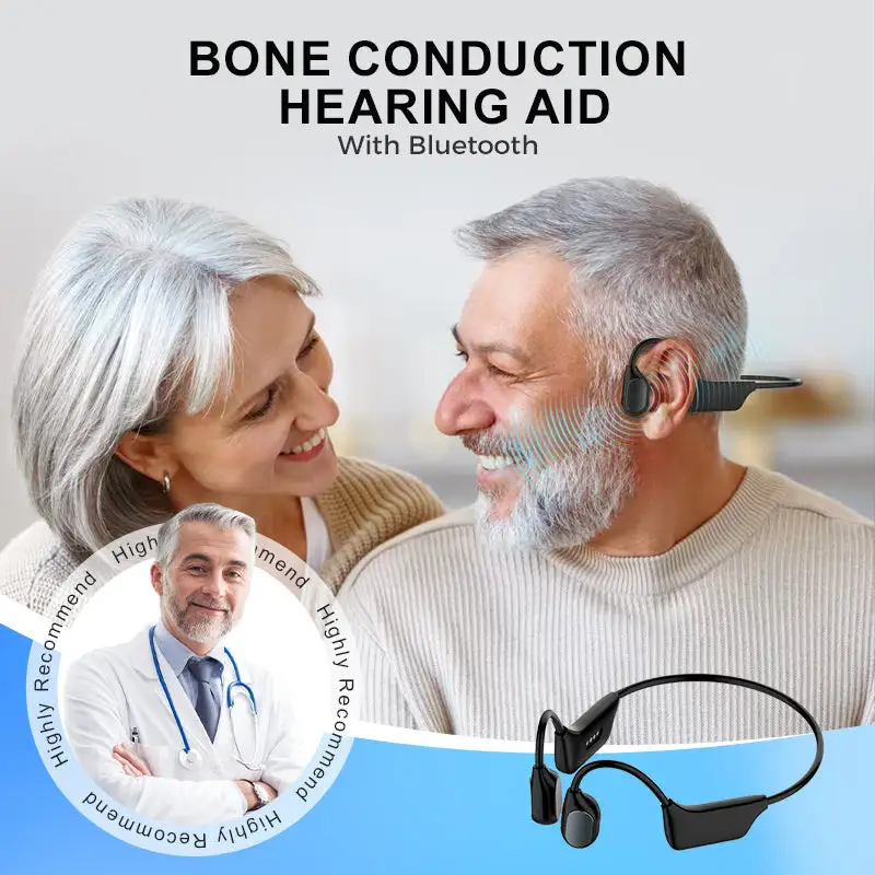 Bone Conduction Smart Hearing Aid Bluetooth Earphones