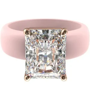 LOVILDS Silicone Ring Emerald Cut CZ Patent-Pending Design