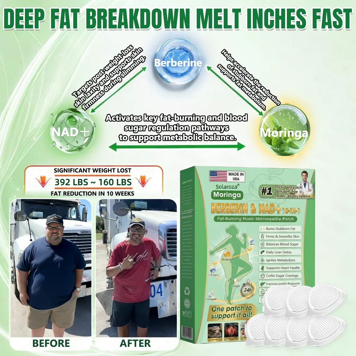 10-in-1 Weight Loss Patch: Boost Metabolism & Burn Fat (NAD+ & Berberine) - Image 6