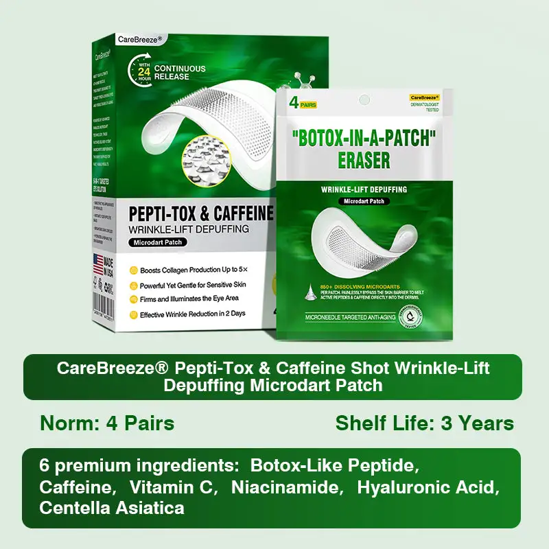 Pepti-Tox & Caffeine Shot Wrinkle-Lift Depuffing Microdart Patch - Image 7